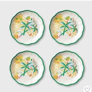 Roller Rabbit x Target Set of 4 Vacation Melamine Salad Plates Yellow/Green
